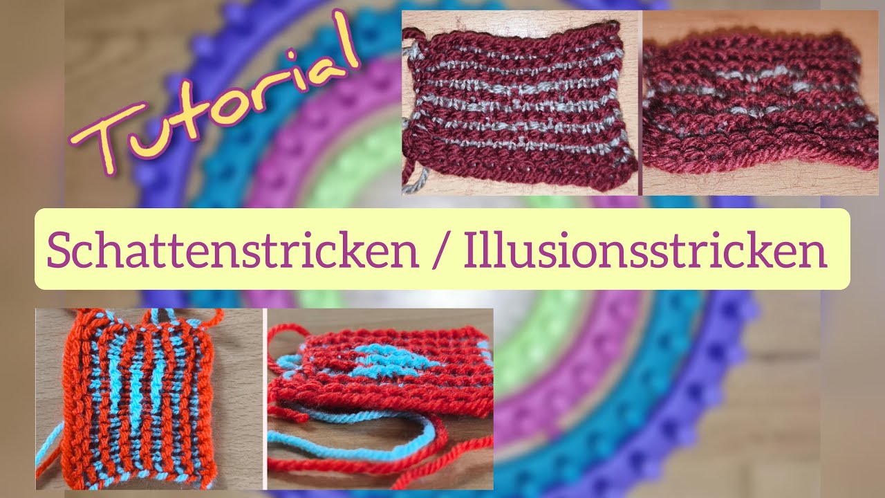🪄🌀 Schattenstricken - Bsp. auf dem Strickring - auf der Strickmaschine geht es ganz genau so 🌀🪄