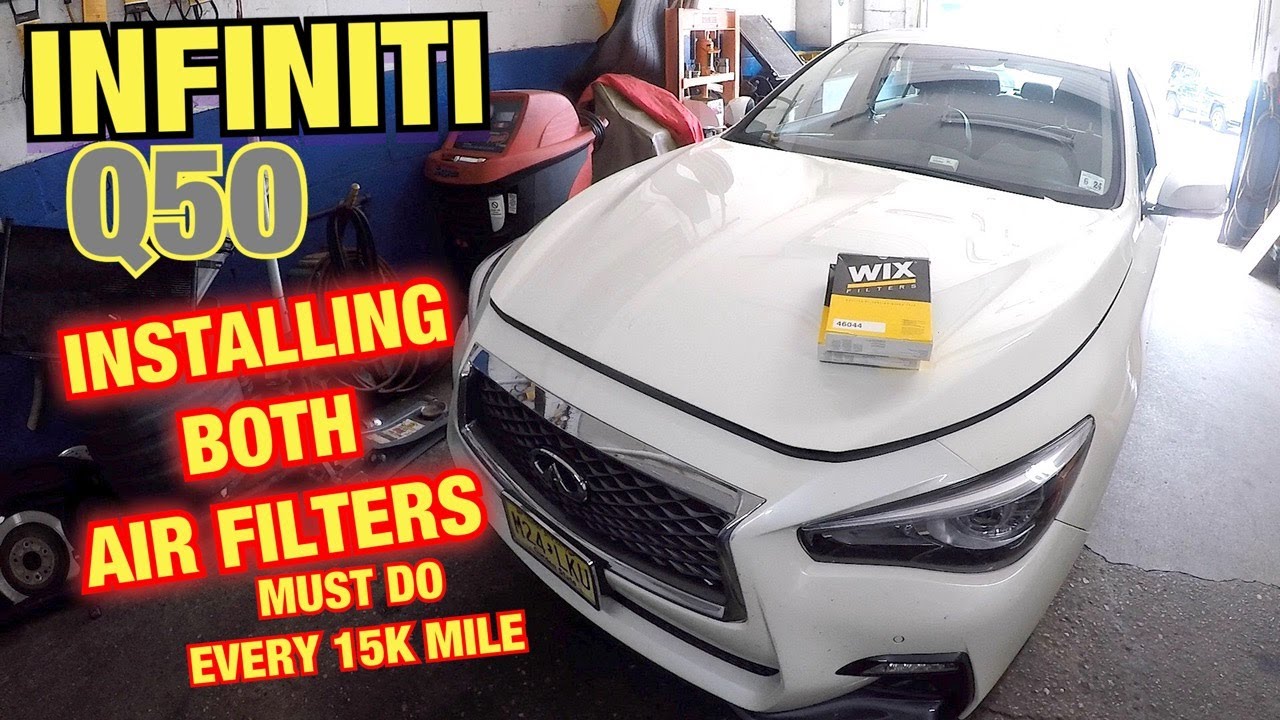 How to replace both engine air filters on 2019 Infiniti Q50  || Infiniti Q50 filter change