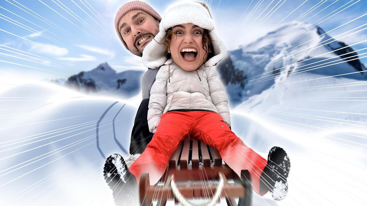 1. MAL SCHLITTENFAHREN! Kaan&Dania rodeln