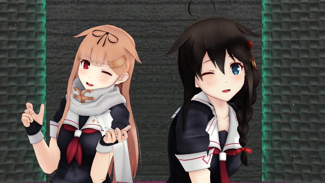 【MMD艦これ】No titleを踊る時雨と夕立