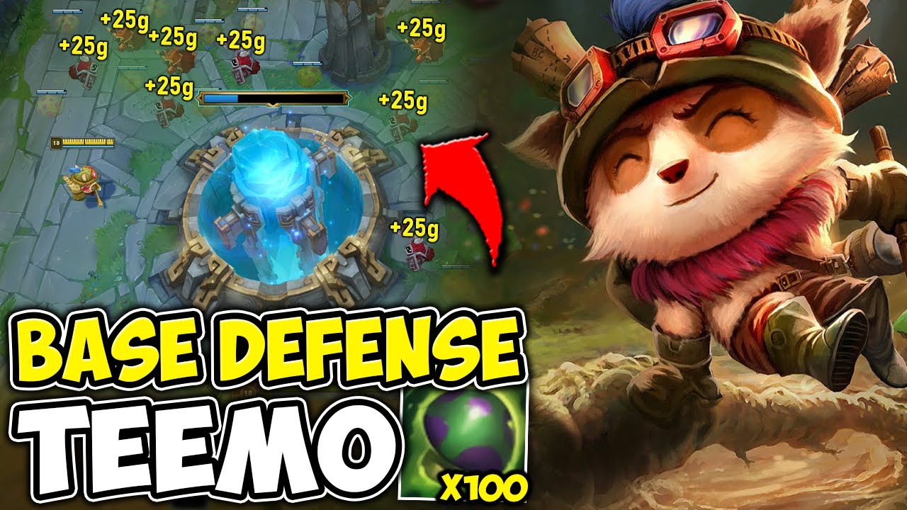 My jungler rage quits so I play base defense with Teemo shrooms for 50 minutes