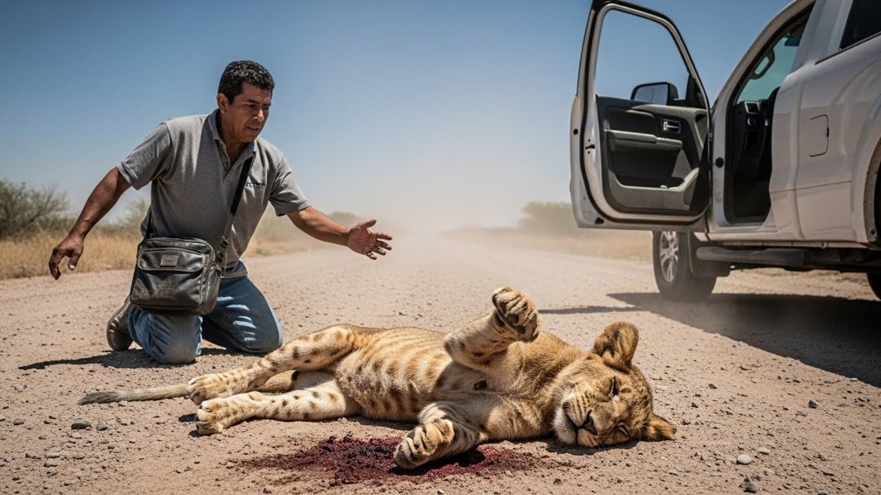 Un hombre salvó a un león moribundo — Años después, el animal tocó su puerta 😭
