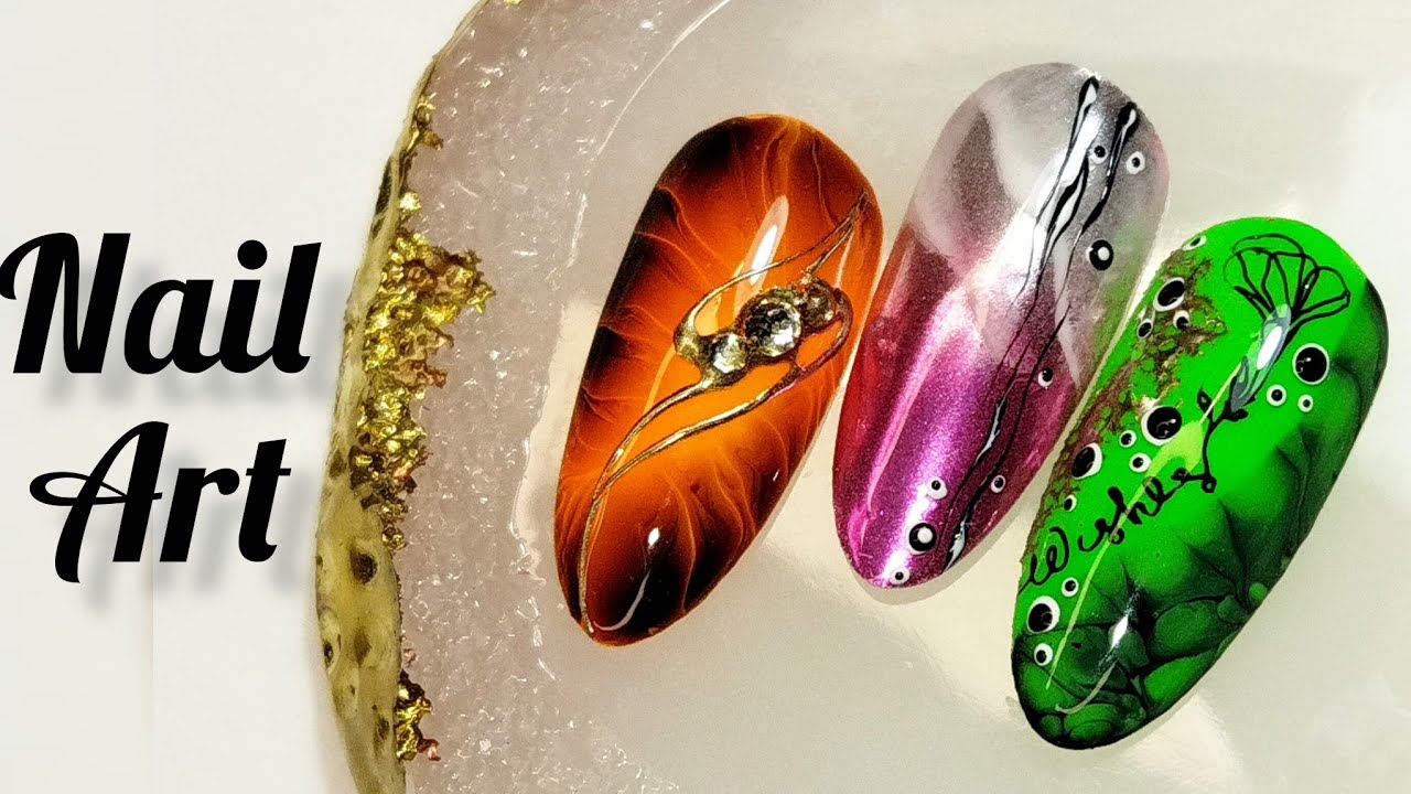 Three ideas for bright nail designs. Manicure Ideas 2023/Три идеи ярких дизайнов ногтей.