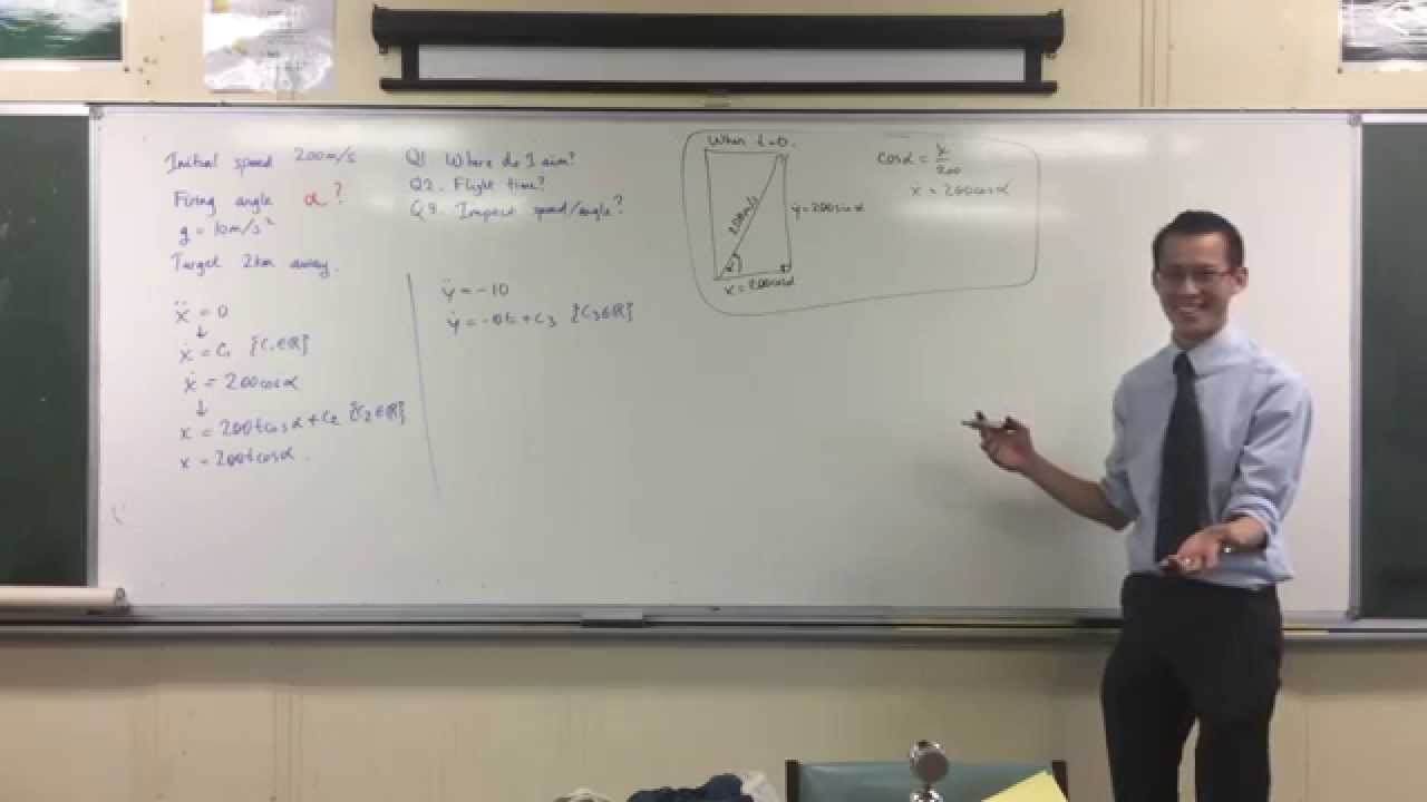 Projectile Motion: Aiming for a Target (1 of 2: Generating Time Equations)
