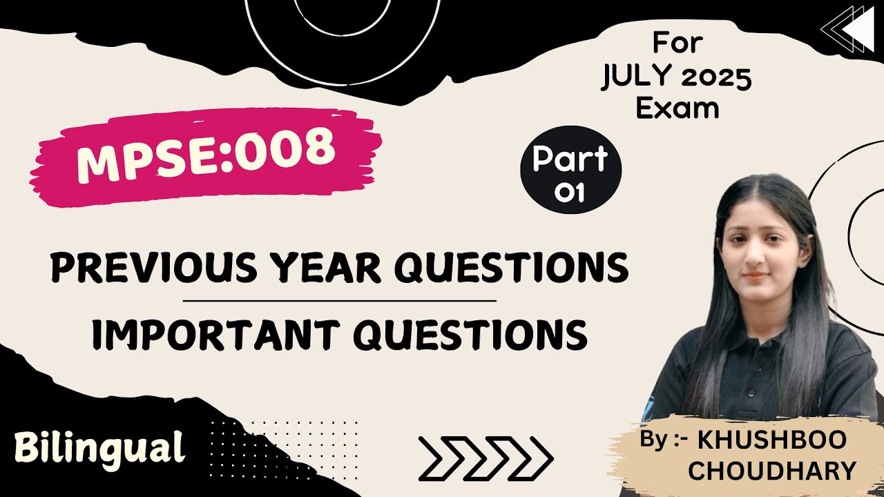 MPSE-008 l July 2025 PYQ & Important Questions l Part-01 l State Politics in India l IGNOU I UPSC