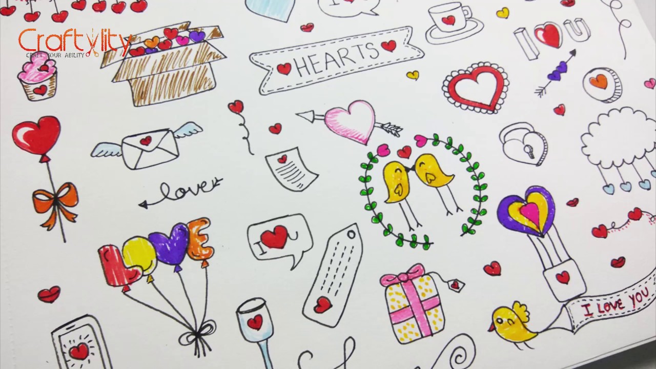 Doodle heart drawing | Valentine Doodle | Love Doodle | color doodle