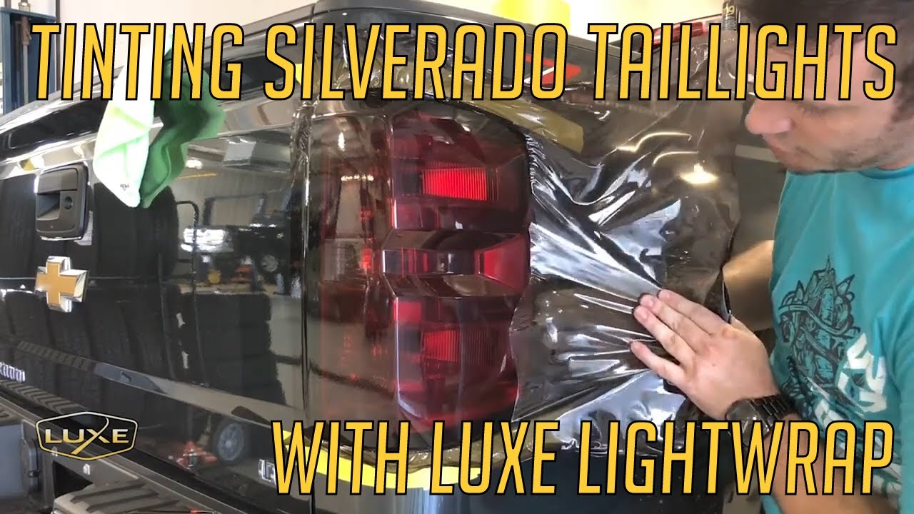 How to tint Chevy Silverado taillights with Luxe LightWrap tint - Installation Tutorial Mid Smoke