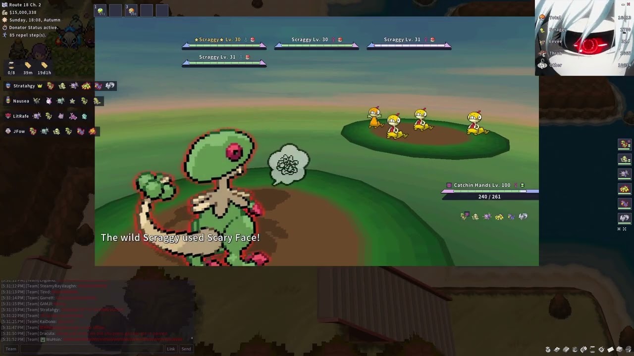 Shiny Scraggy PokeMMO Shiny Wars #6 Reaction Team Synsational