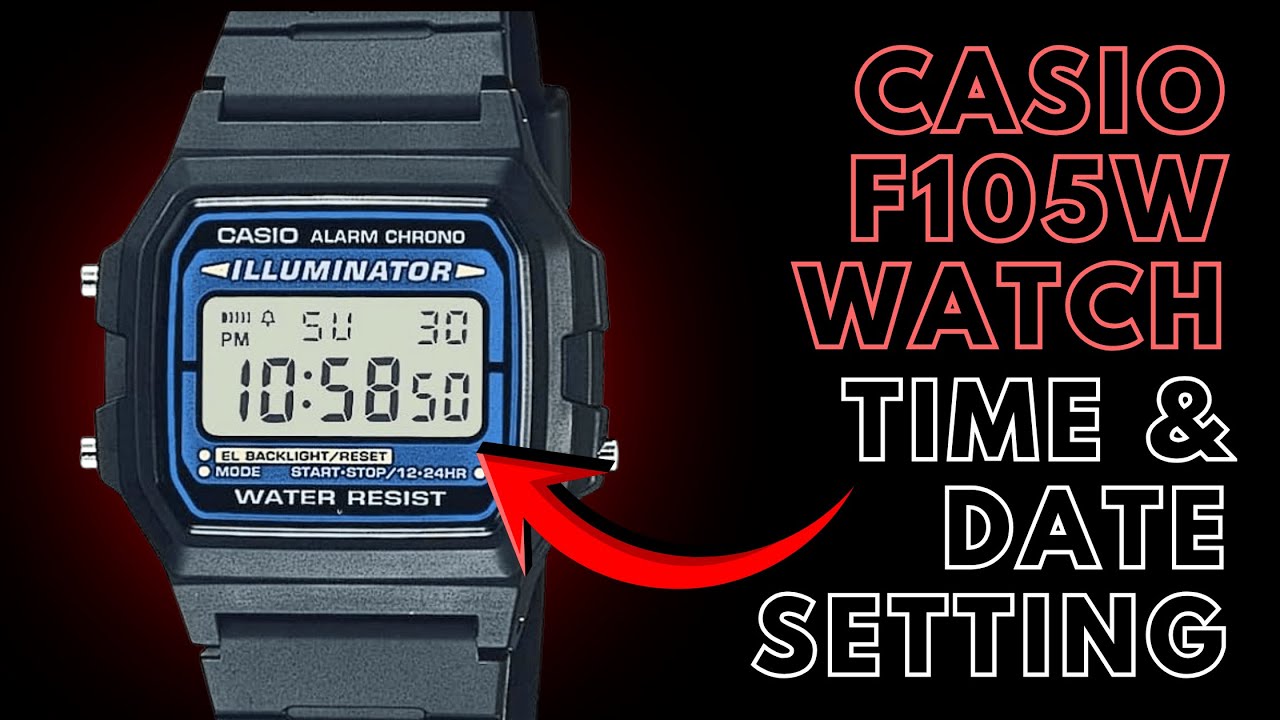 Casio F105W: настройка времени и даты