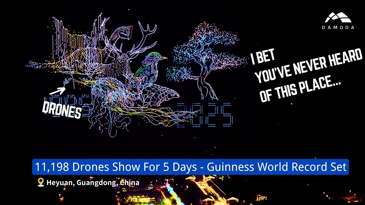 China Drones Breaks Record with 5 Nights of 11,198 Drones | Heyuan&rsquo;s Hidden Sky Show