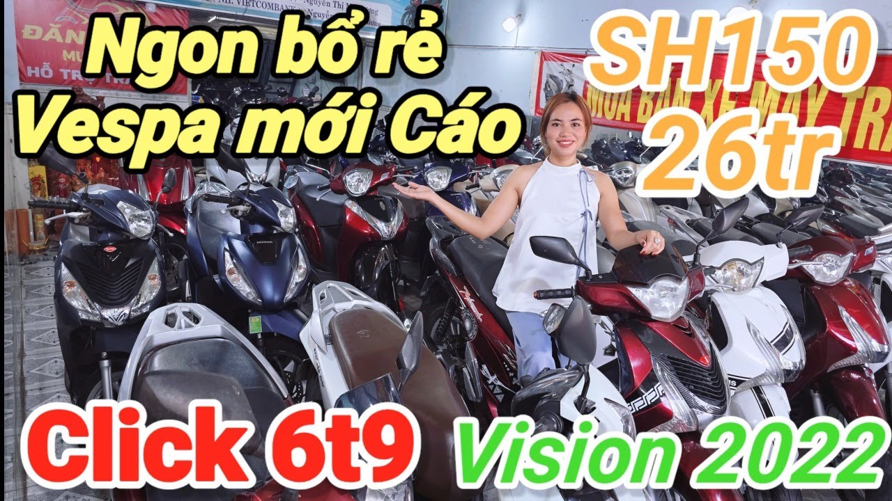 Siêu rẻ có 102 Vespa đuôi nhọn 16t9 đẹp keng SH Mode về đủ màu SH150 chính chủ Vision2022