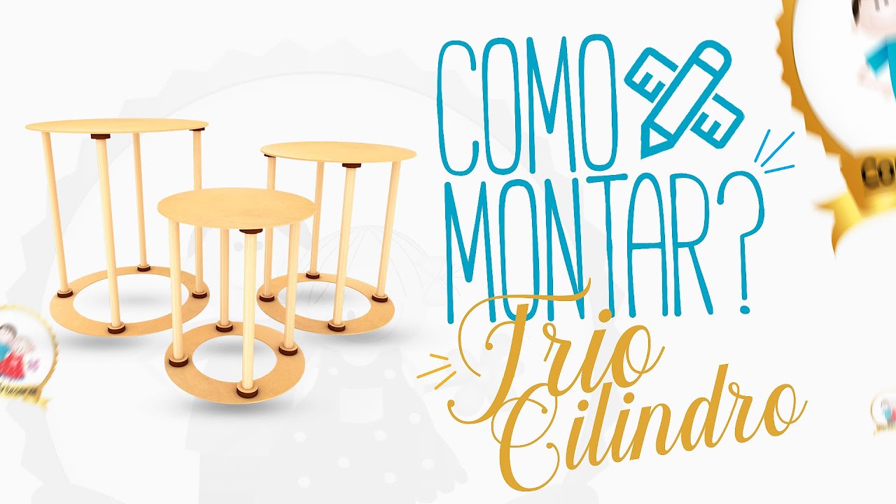Trio de Cilindros Desmontável Mdf - Monte Você Mesmo (Conceito Artesanal)