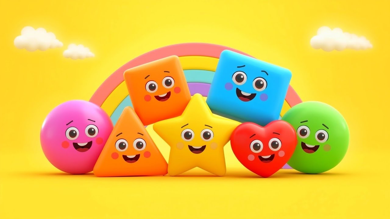 Shapes Song for Kids ⭐ | Learn Shapes with Fun | Nursery Rhymes for Toddlers