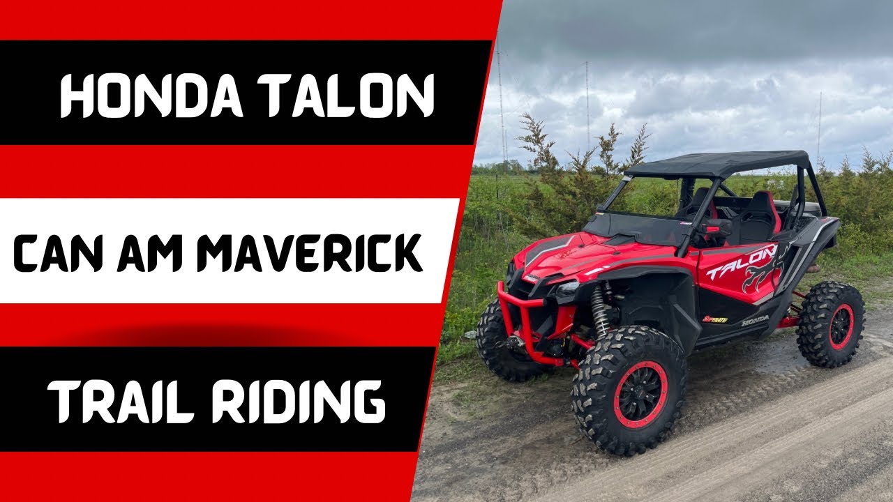 Honda Talon 1000X and Can Am Maverick RC out playing on the trails. #hondatalon #canammaverick