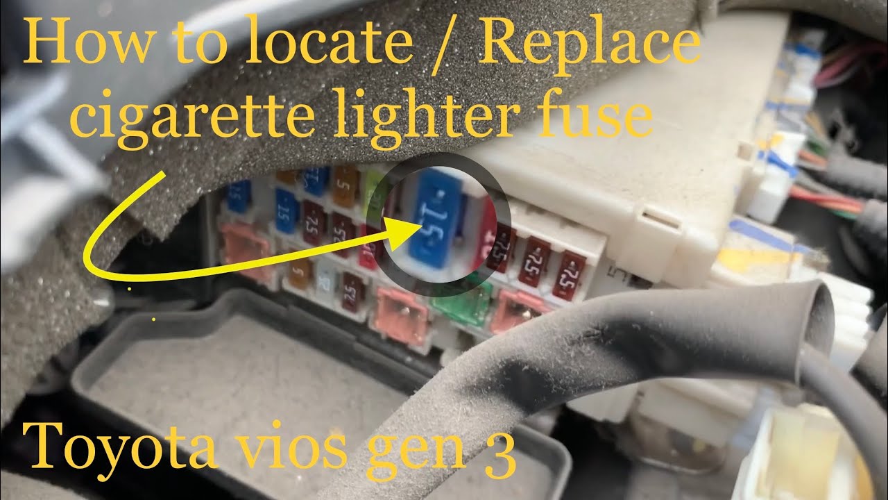 How to locate / replace cigarette lighter fuse for Toyota vios gen 3