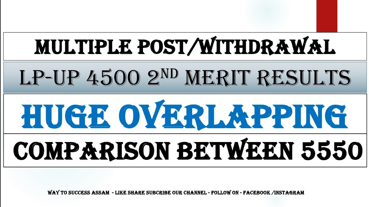 DEE LP-UP 4500 Post 2nd Provisional Result Overlapping & Cutoff comparison between 5550 Post 