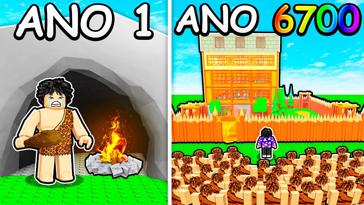 FIQUEI IMORTAL apenas FAZENDO uma BASE PRÉ HISTÓRICA no Roblox