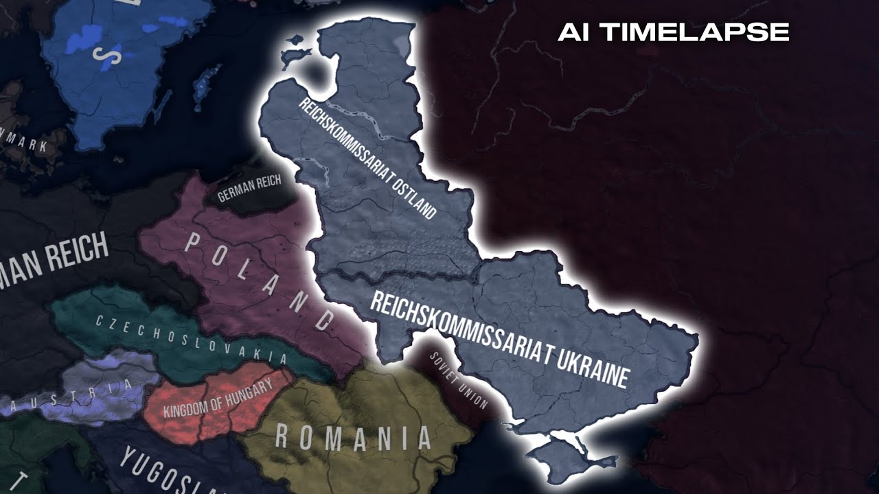 What If The Reichskommissariate Ostland and Ukraine Existed In 1936? [HOI4 AI Timelapse]