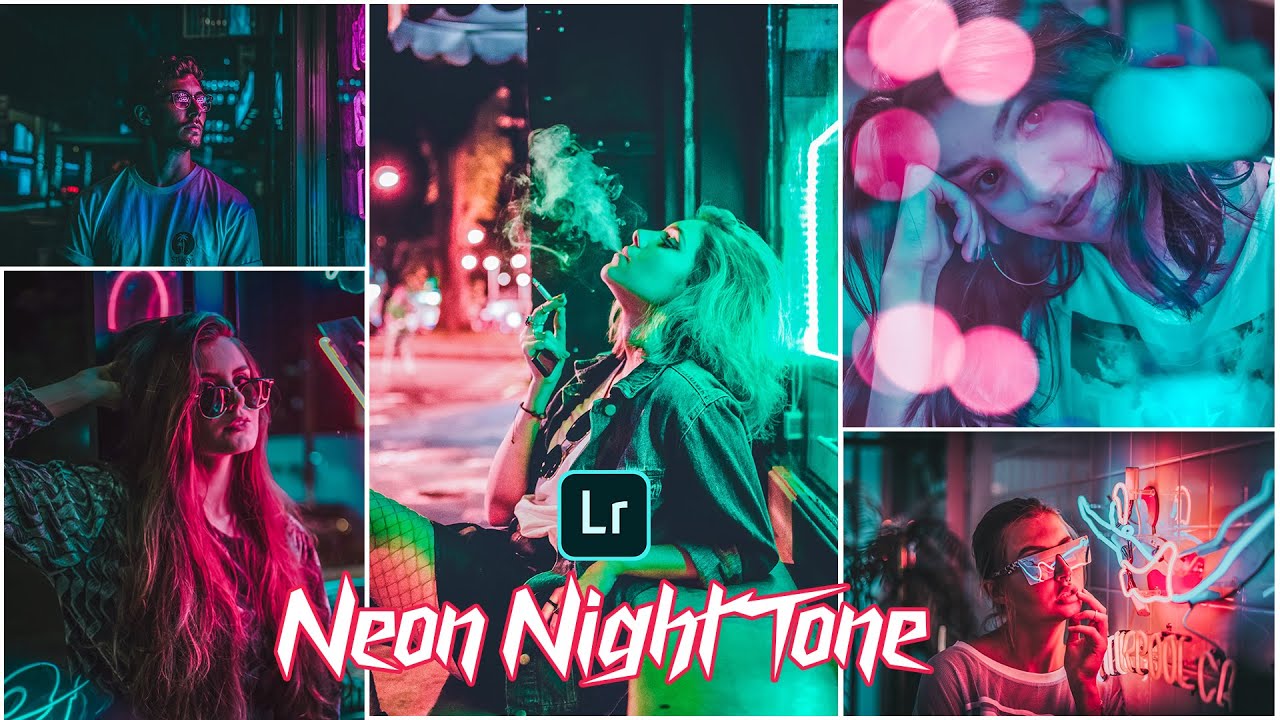 Edit Neon Portraits In Adobe Lightroom | Night Tone | Adobe Lightroom cc #Mobile