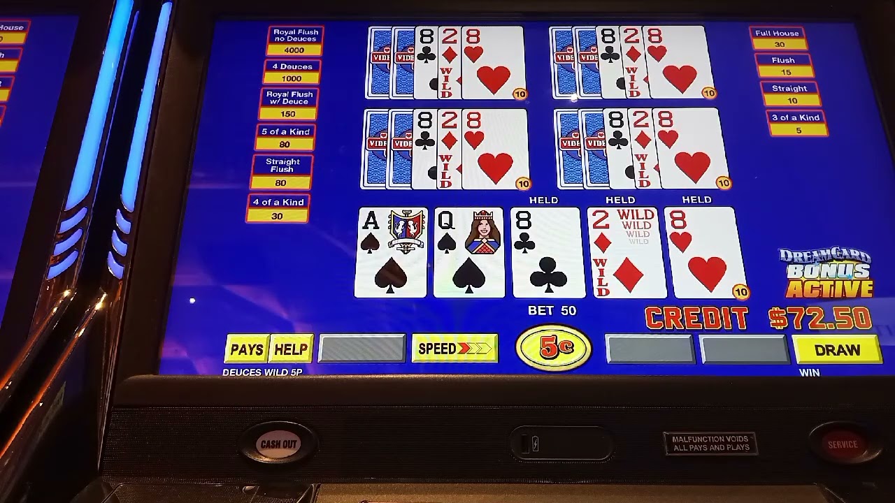 POKER GAME DEUCES WILD DREAM CARD AT THE RAINBOW HOTEL AND CASINO IN WENDOVER NEVADA 
