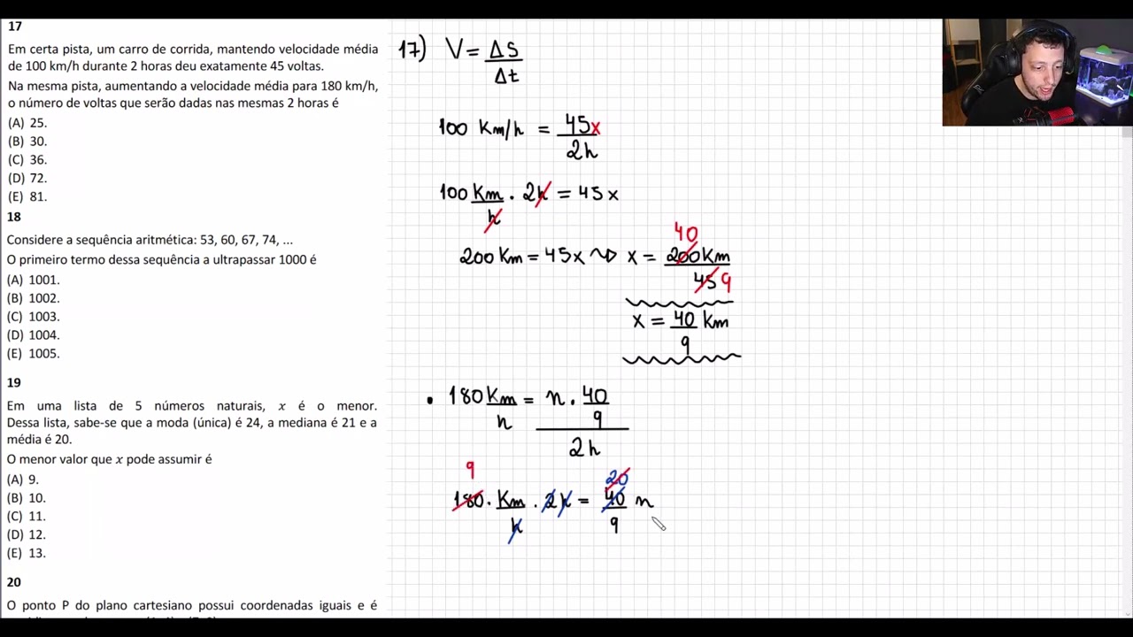 CFO CBMERJ 2022: RESOLUÇÃO DA PROVA DE MATEMÁTICA | Prof. Cesar Annunciato - Teorema Militar
