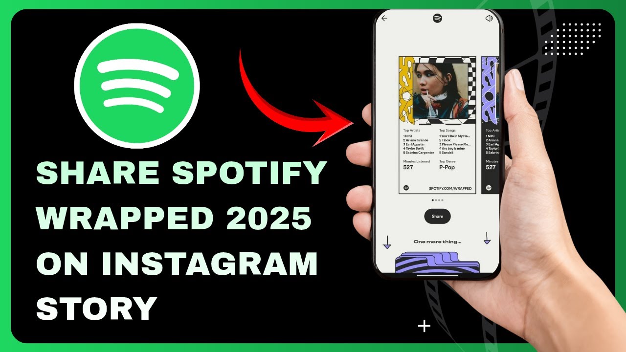 Как поделиться треком Spotify Wrapped 2025 в истории Instagram