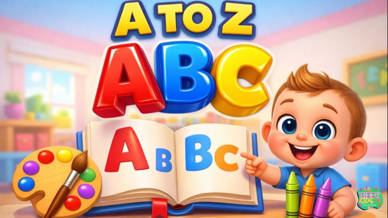 ABC Alphabet A to Z 🔤 | 3D Colors & Words | Learn Letters for Kids