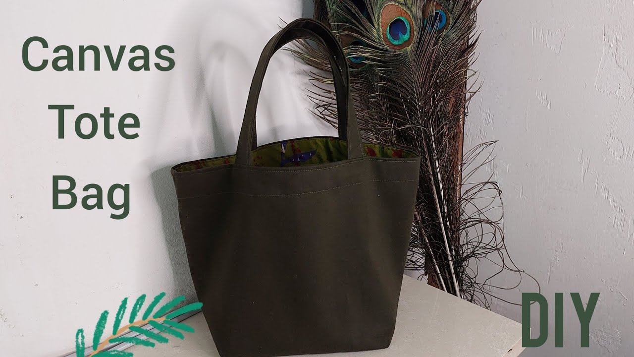 DIY  How To Make An Unlined Canvas Tote Bag, Easy Sewing Tutorial