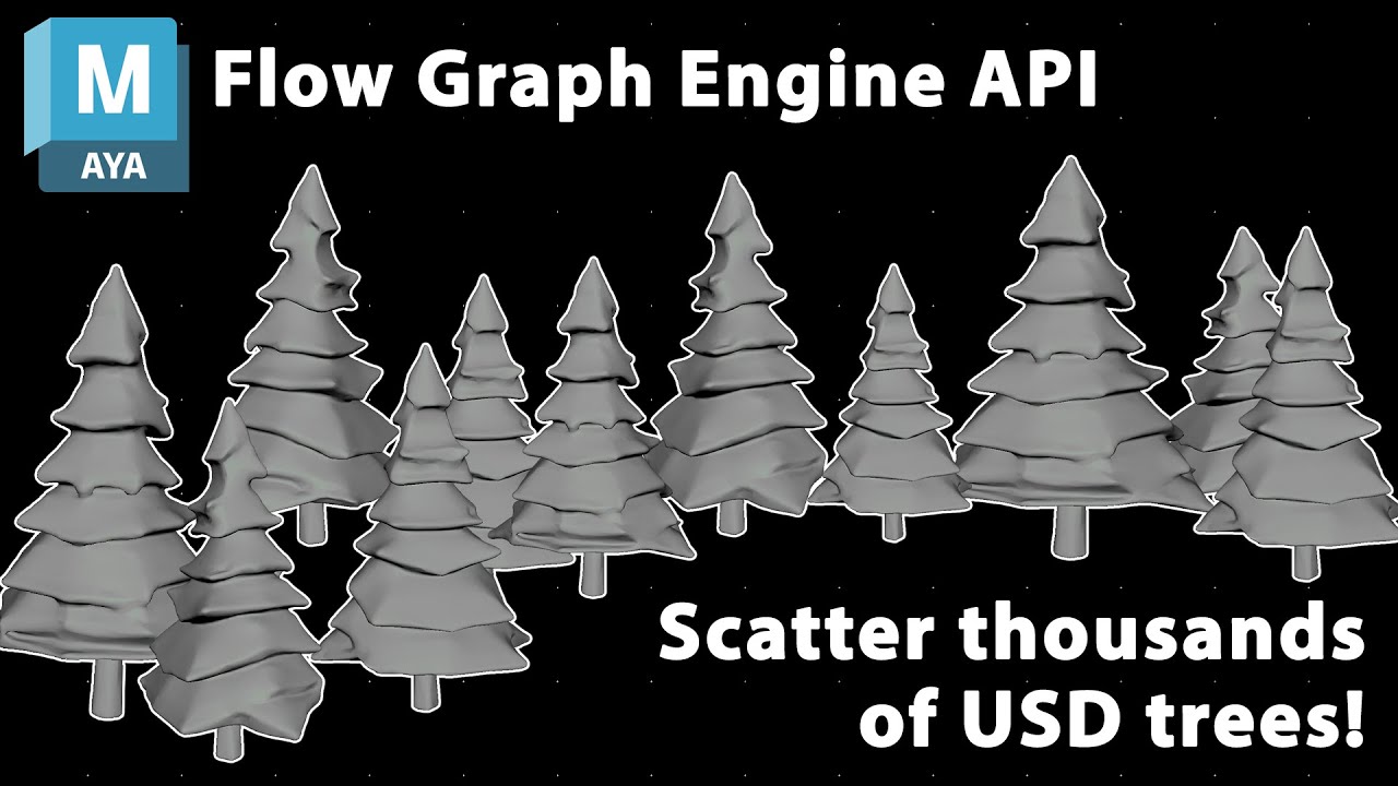Autodesk Flow Graph Engine API - Part 2: Scattering USD trees example (step-by-step)
