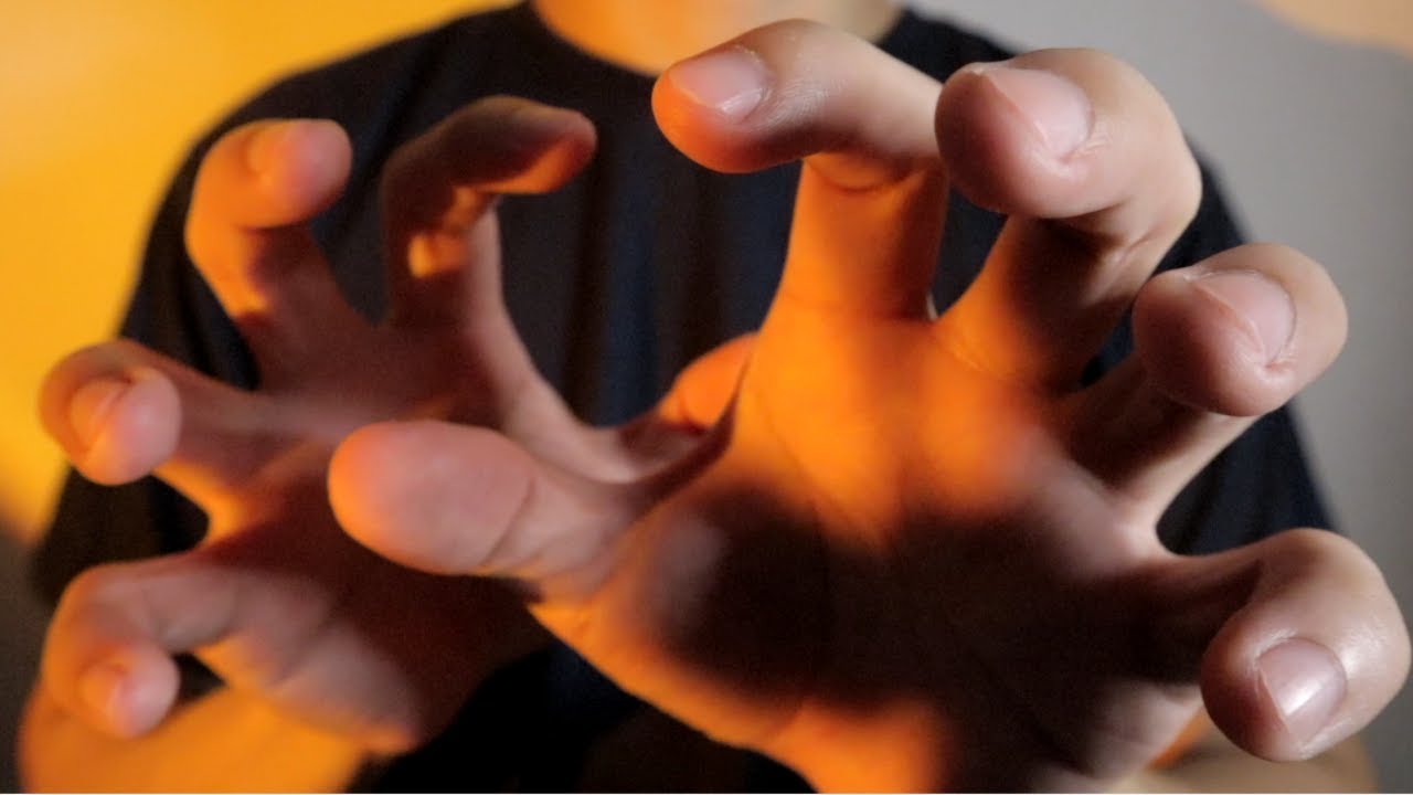 ASMR Hand movements/ Face Touching, Raking And Scratching + Mouth Sounds
