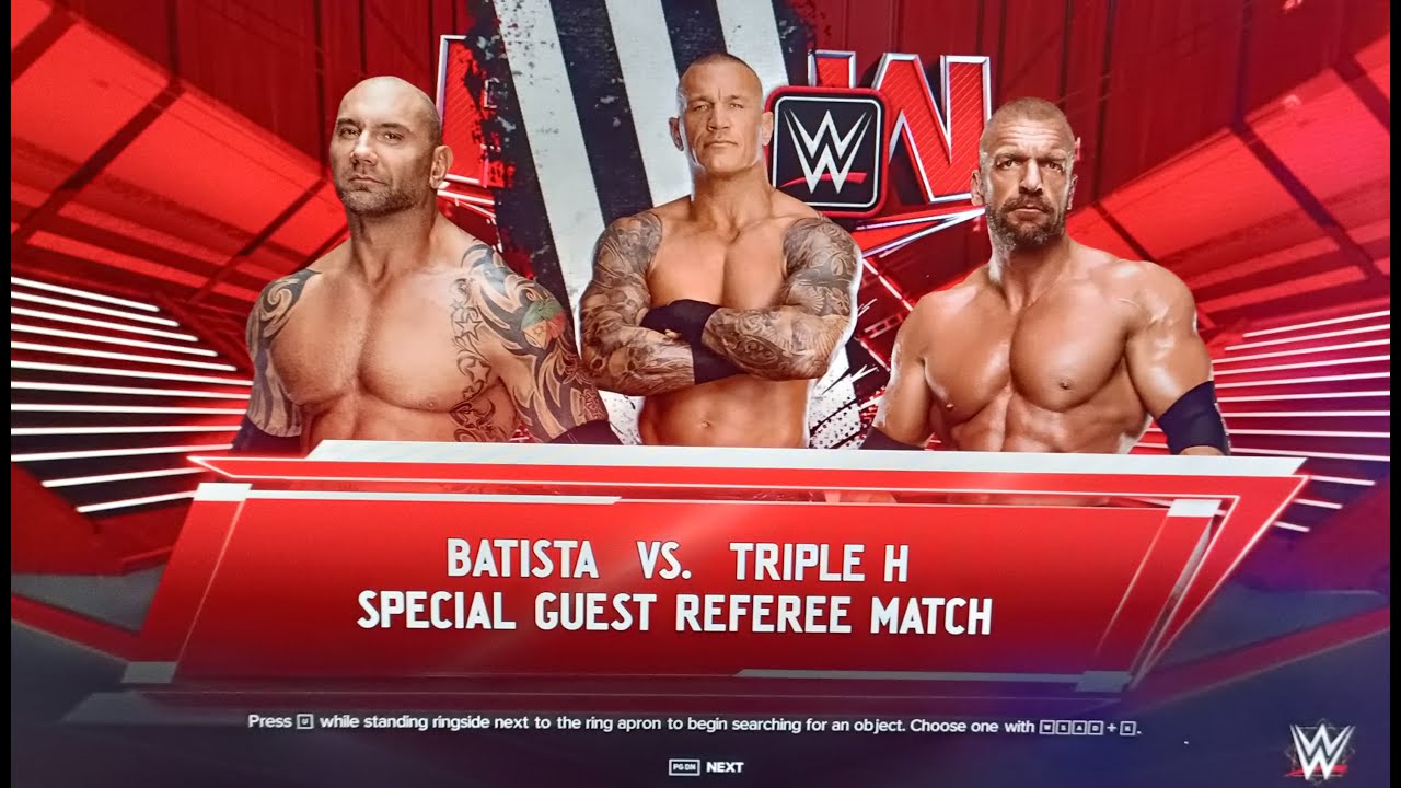WWE Triple H VS Batista with Randy Orton as Special Guest Referee