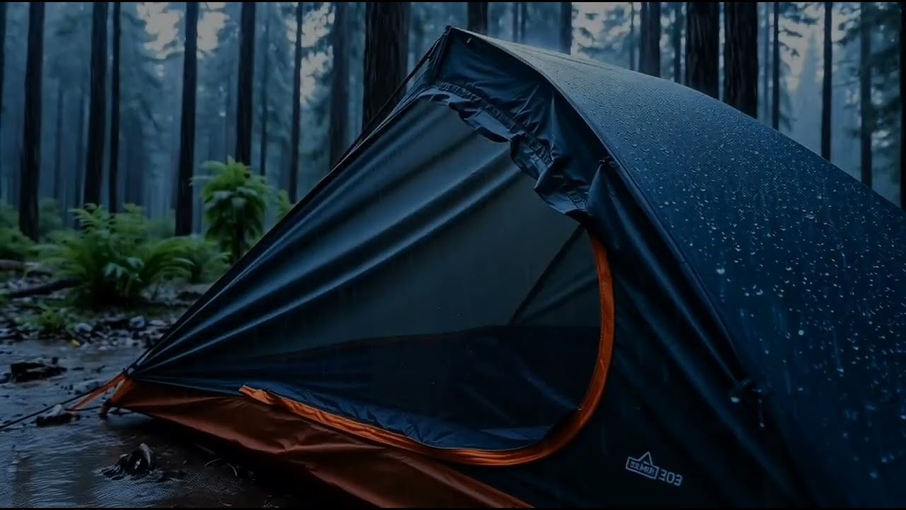 Sleeping in a Forest Tent During Rain  | Cozy Camping ASMR for Deep Sleep (No Thunder)