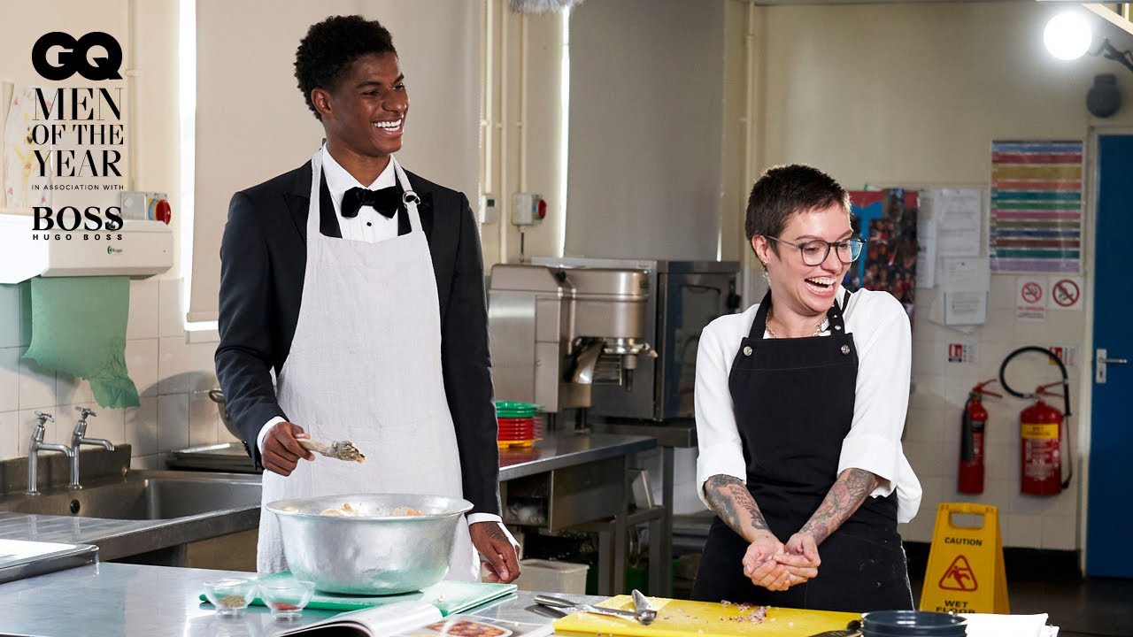 Marcus Rashford makes school dinners with Jack Monroe | GQ Men Of The Year 2020
