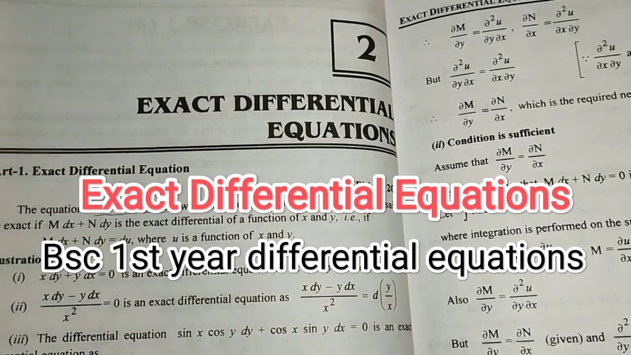 Exact Differential Equations Bsc 1st year I Integrating Factor| Differential equations