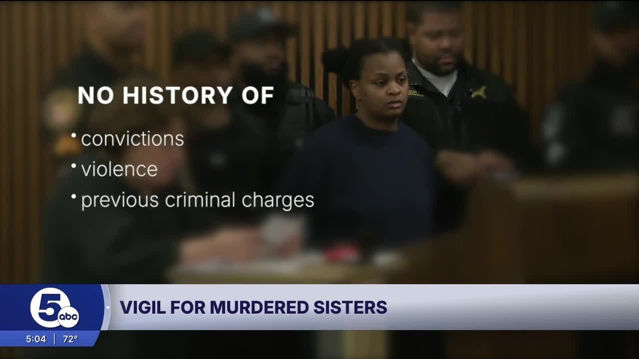 Vigil held honoring 2 sisters found dead in Cleveland; mother arraigned