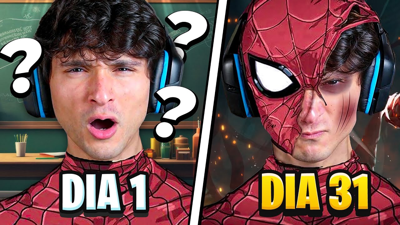 Eu fiquei 31 DIAS aprendendo Homem-Aranha para alcançar o rank MAIS dificil