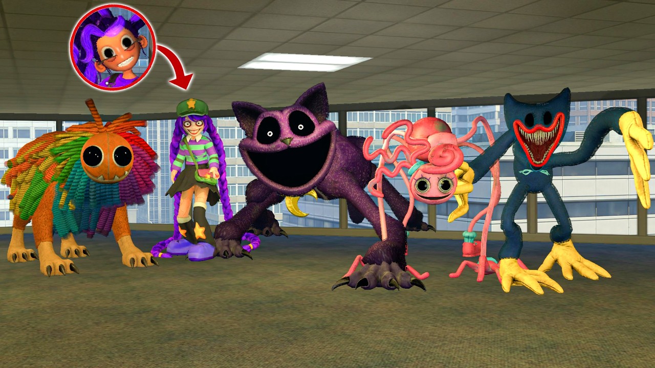 I FOUND ALL CHARACTER FROM POPPY PLAYTIME, HUGGY WUGGY,LILY LOVEBRAIDS,MOMMY LONG LEGS,CATNAP (Gmod)