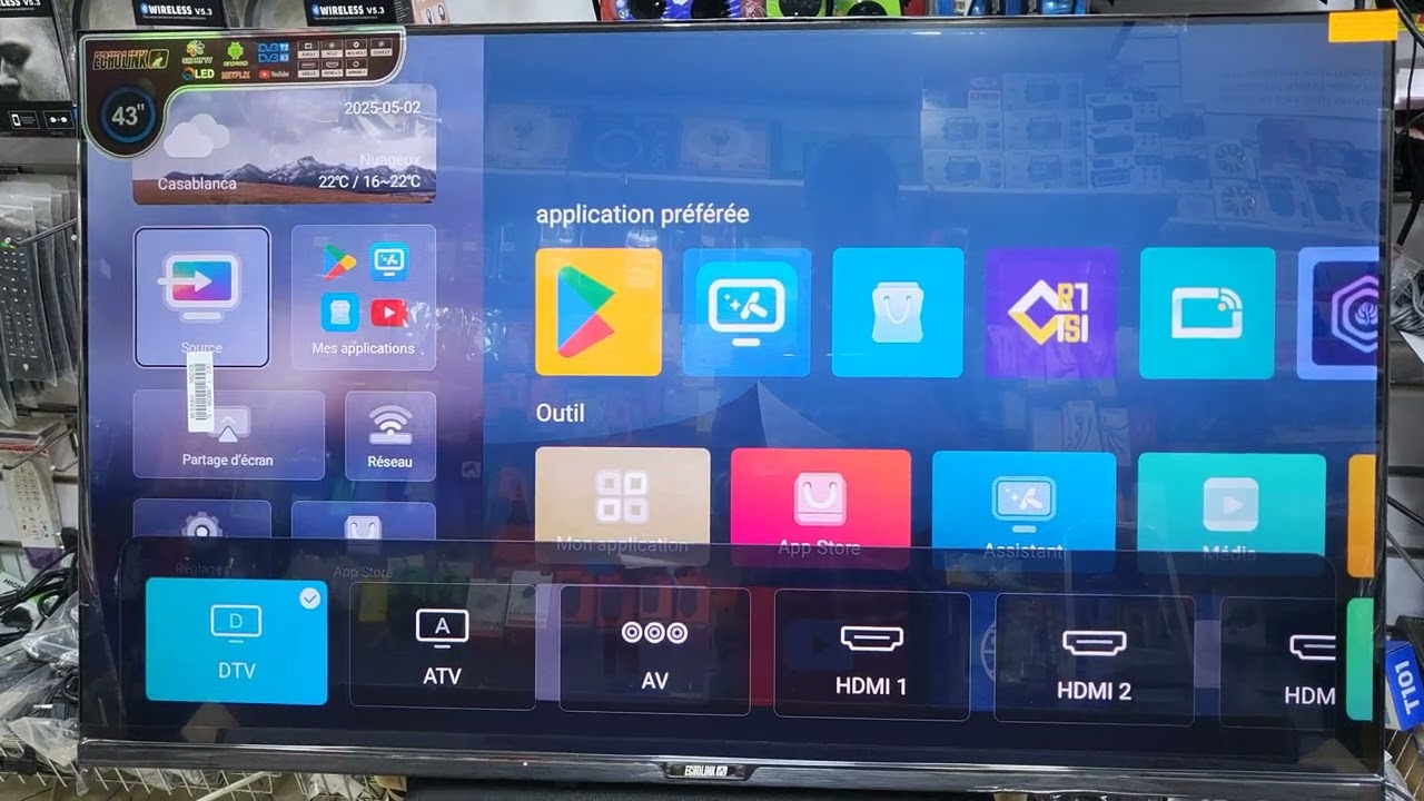 مراجعة شاملة لتلفاز echolink Qled Android 14 للطلب : 0699994960 كيفية تحميل القنوات echolink