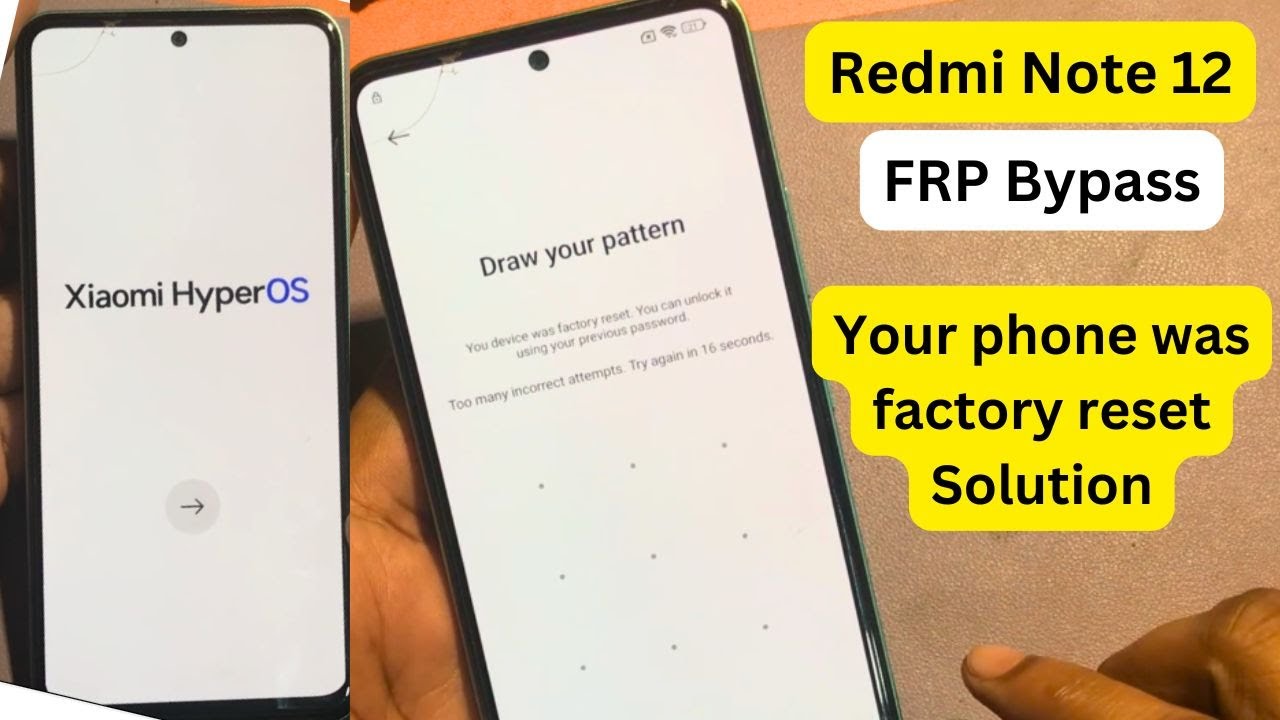 Unlock After Factory Reset | Your phone was factory reset | Draw your Pattern | Redmi Note 12 FRP