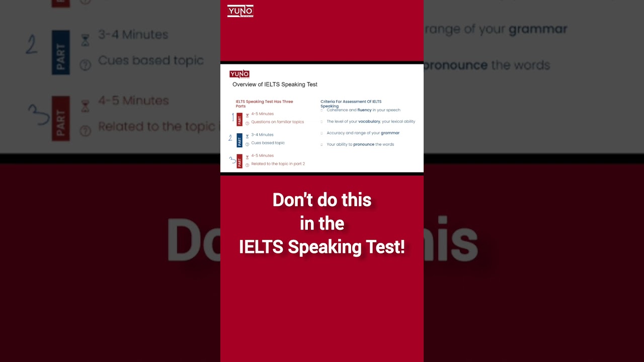 Don't do this in the IELTS Speaking Test | Yuno Learning