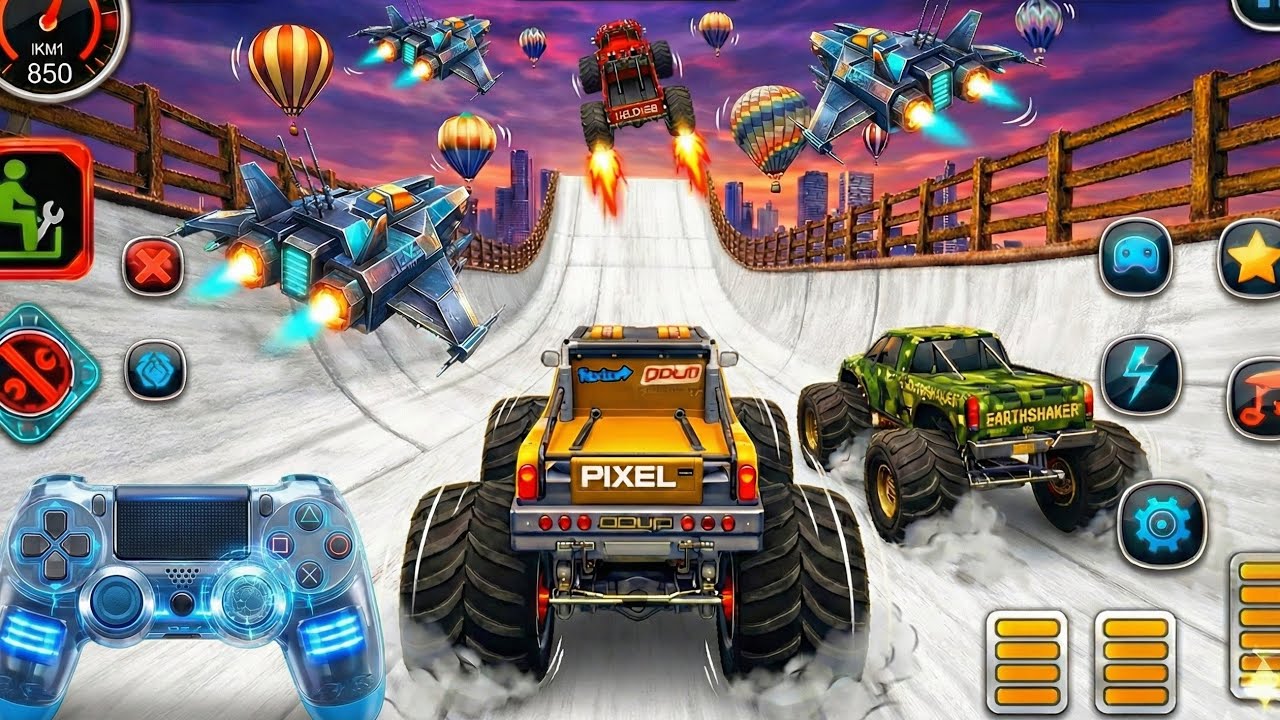 Mega Ramp Challenge! Super Crazy GT Monster Truck Racing Stunts Android Gameplay #5 Darcrays Play
