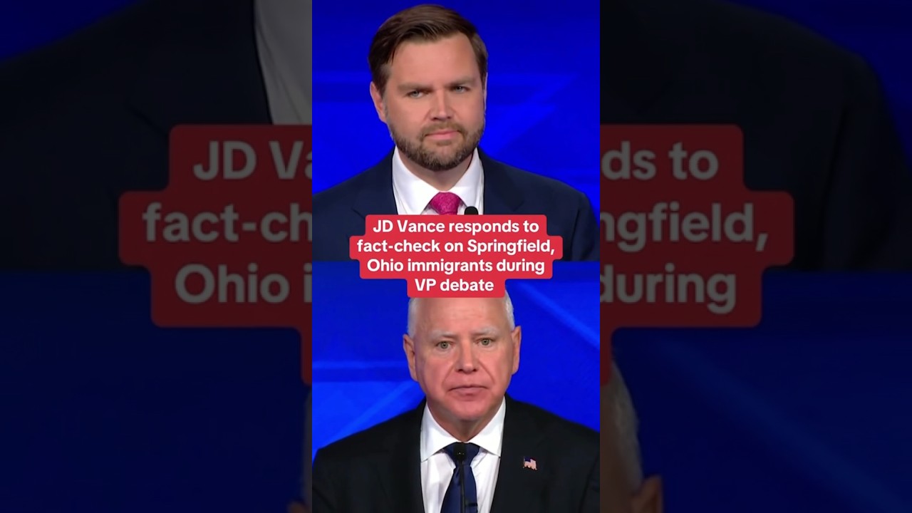 JD Vance responds to fact-check on Springfield, Ohio, immigrants during VP debate #shorts