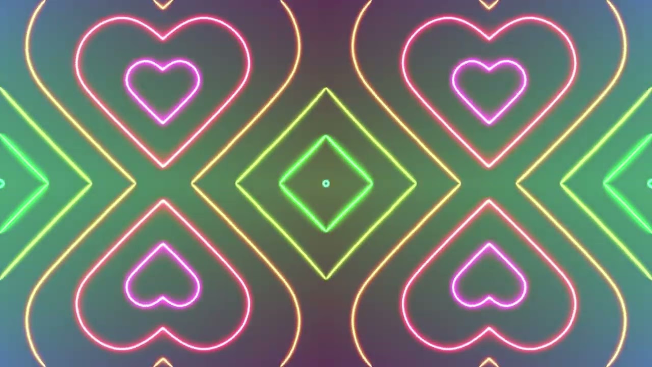 4K Bursting Neon Hearts 4 Quads Split Screen Heart Burst Copyright Free Stock Footage Free Download