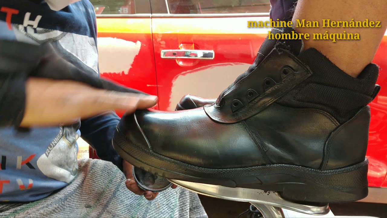 Botas militar flameados  como  espejo