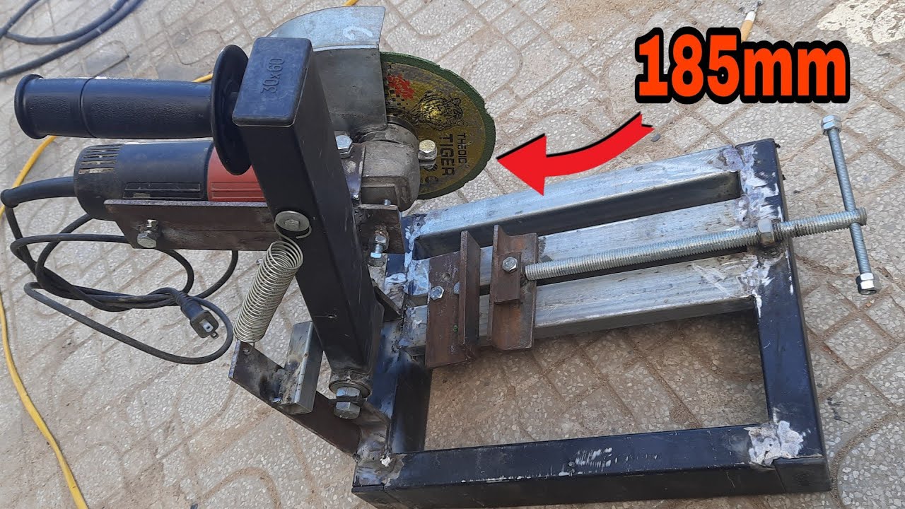 i made mini table cutter with 185mm blade and angle grinder motor