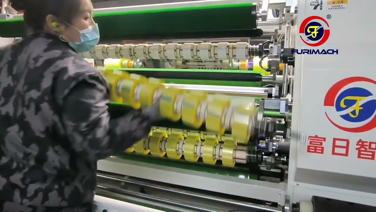 Máquina rebobinadora y cortadora semiautomática de cinta BOPP | Máquina para fabricar cintas