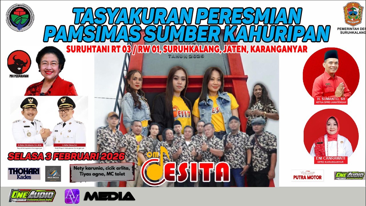 🛑LIVE OM DESITA MUSIC JADOEL | PERESMIAN PAMSIMAS SURUH TANI | ONE AUDIO | CANDRA DEWI | AV MEDIA