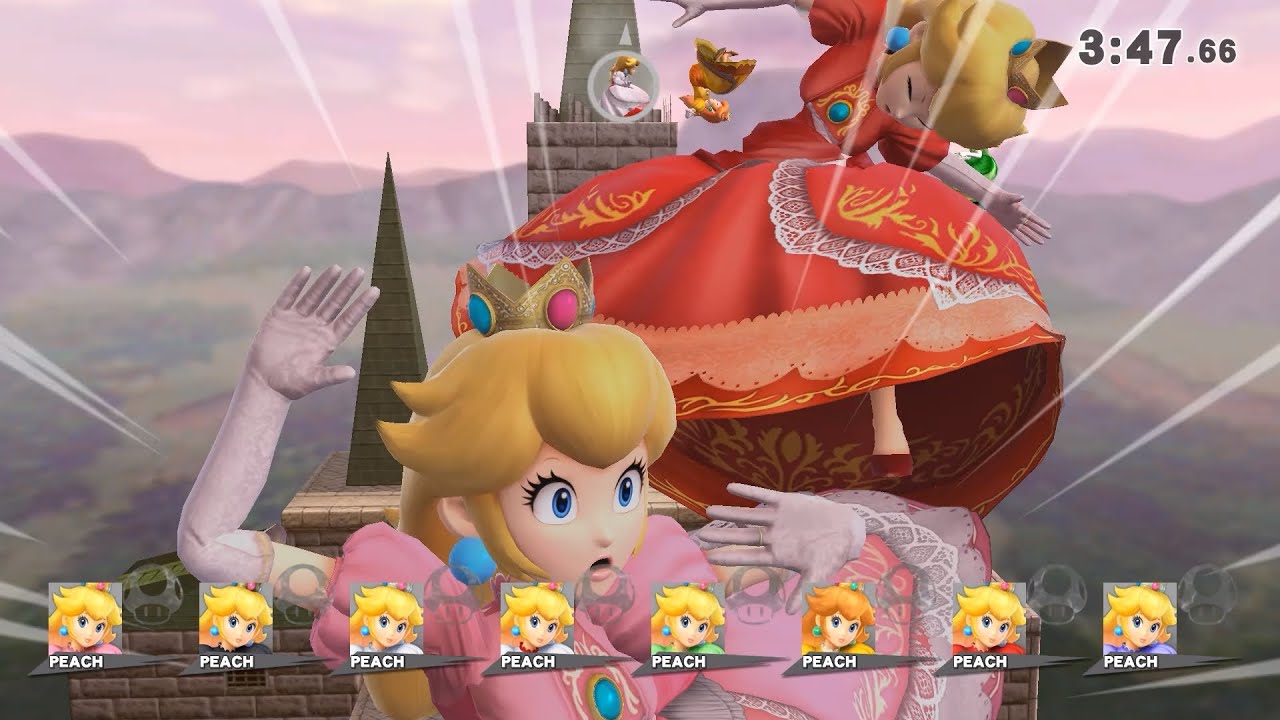 Smash Wii U - 8 Giant Peaches Battle (Only Blast and Screen KO) #7