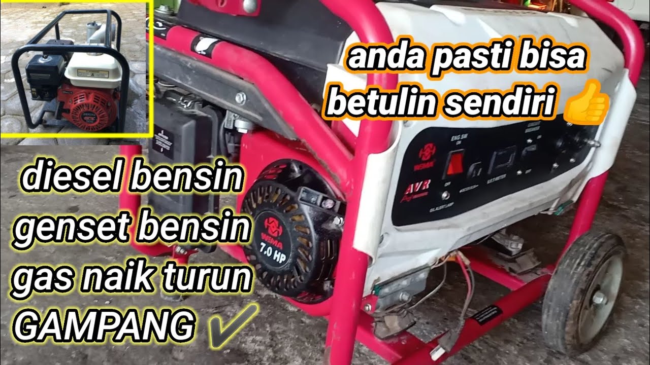 genset bensin gas naik turun