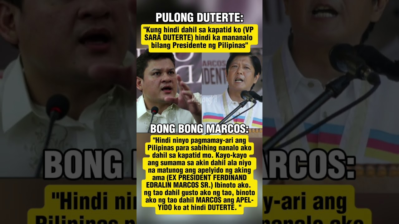 PULONG DUTERTE VS. BONG BONG MARCOS #shorts